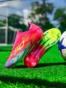 Men Women High-End Seamless Football Shoes, Anti-Slip Durable Outdoor Lawn Soccer Cleats, Super Grip Support, Fashionable Design