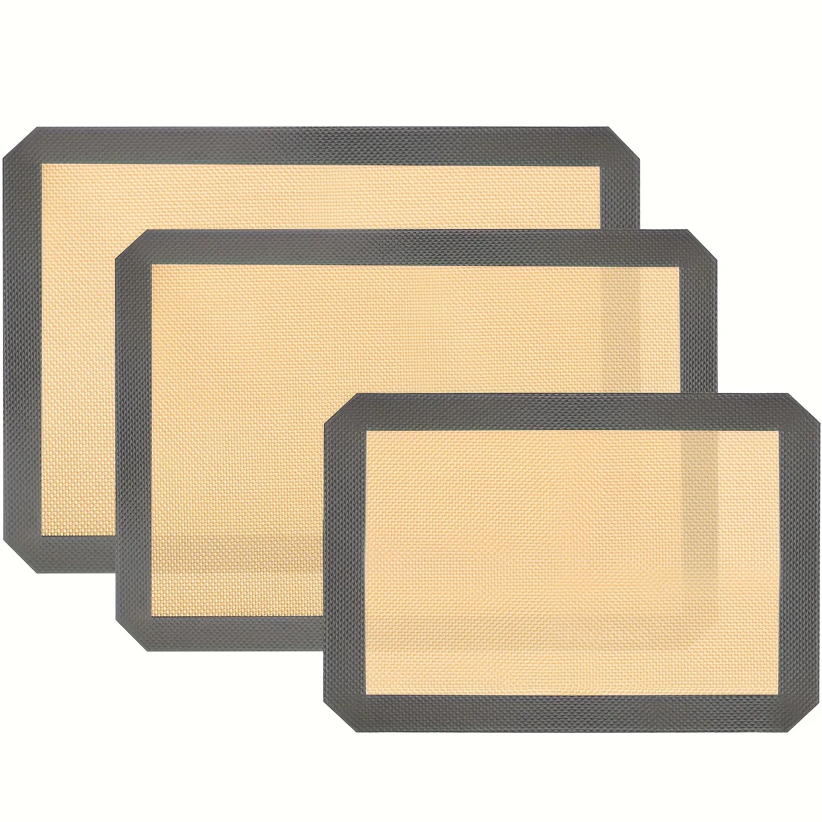 3pcs 100% Silicone Half Sheet Baking Mats (16.5"x11.6") - Anti-Stick, Non-Slip, Heat-Resistant Reusable Food Grade Kitchen Supplies for Cookies - Toaster & Regular Oven Liners, Smooth Texture Backing Sheets Essentials