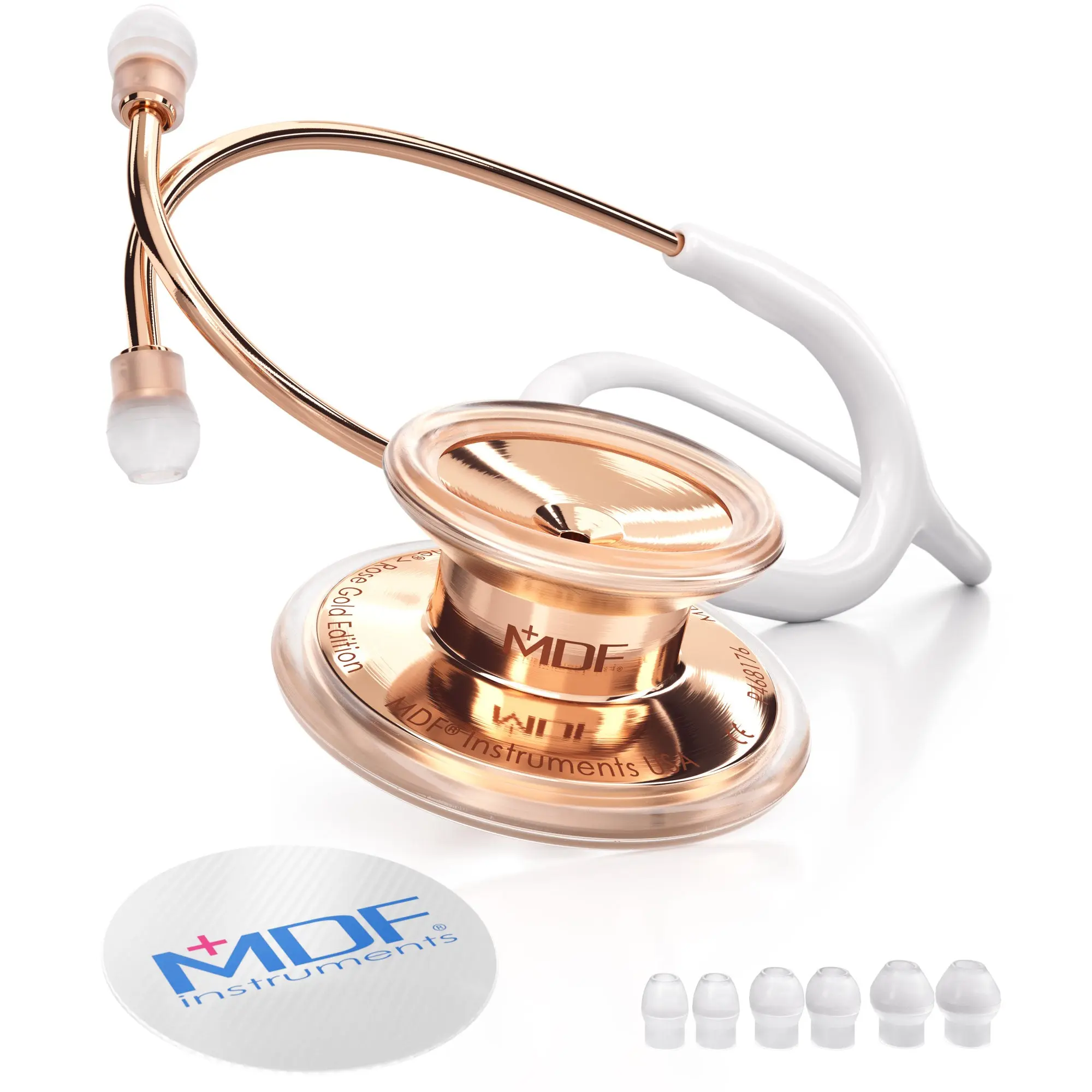 MD One® Adult Stethoscope - White/Rose Gold