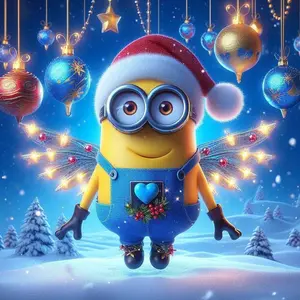 5D DIY Full Drill Round Diamond Painting - Diamond Art Kit Christmas Minion Mosaic, Canvas - DIY Decorative Painting, Home Wall Decor, Suitable for Halloween and Christmas, Birthday and Anniversary Gifts, Diamond Painting Kits