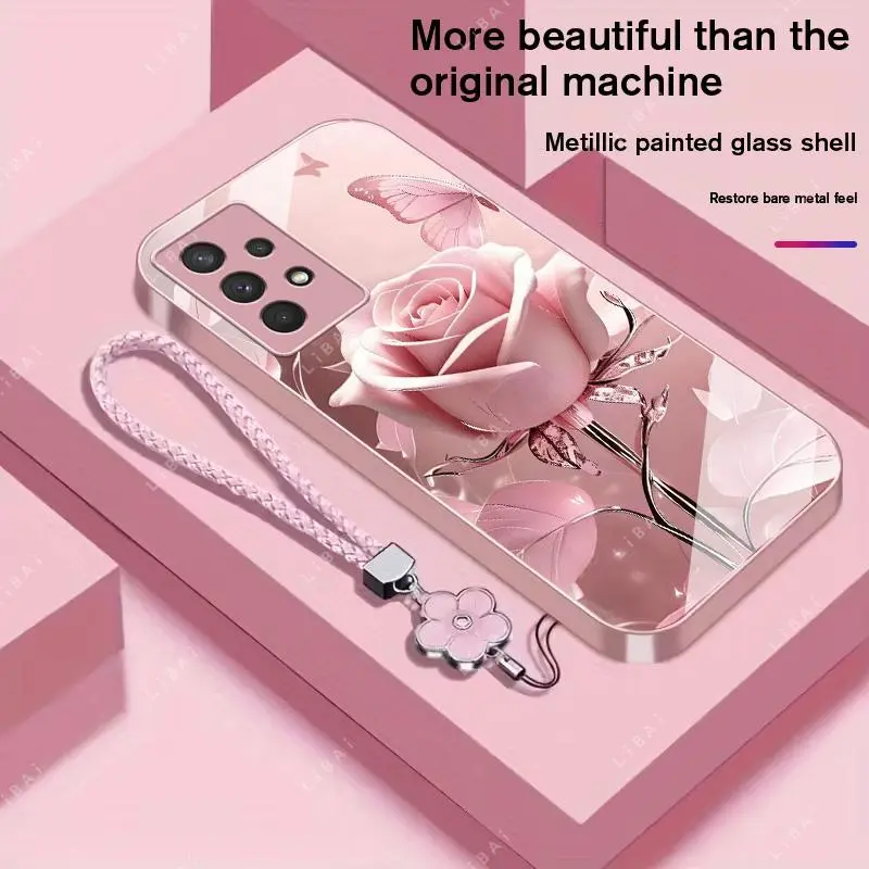 Suitable for [Galaxy A53 5g] high-end phone case，a beautiful four-leaf clover lanyard is included,exquisite and high-end design,a variety of colors are available for you to choose from YM99