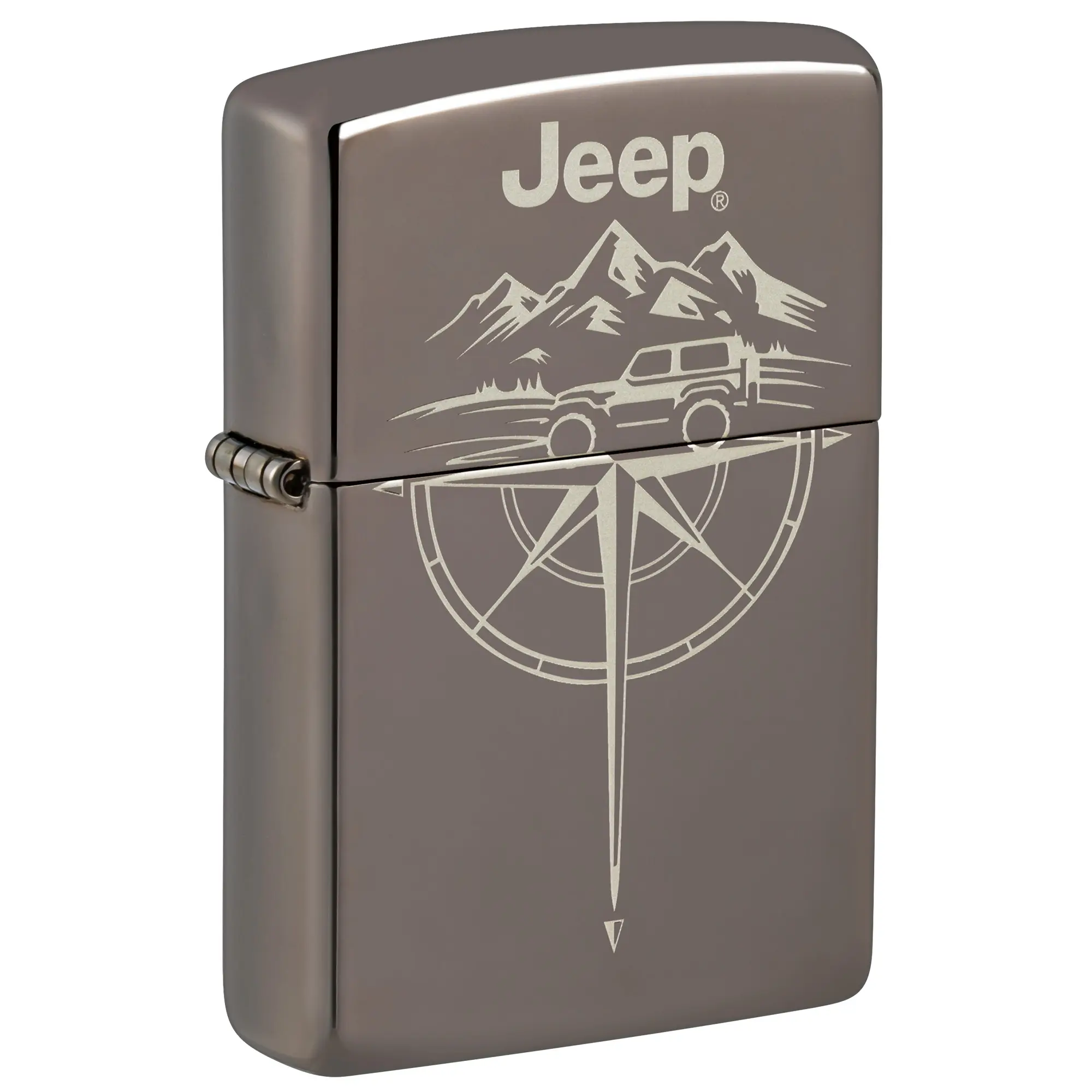 Zippo Jeep Wilderness Design Black Ice Windproof Lighter - Made in USA - Unfilled (fuel sold separately)