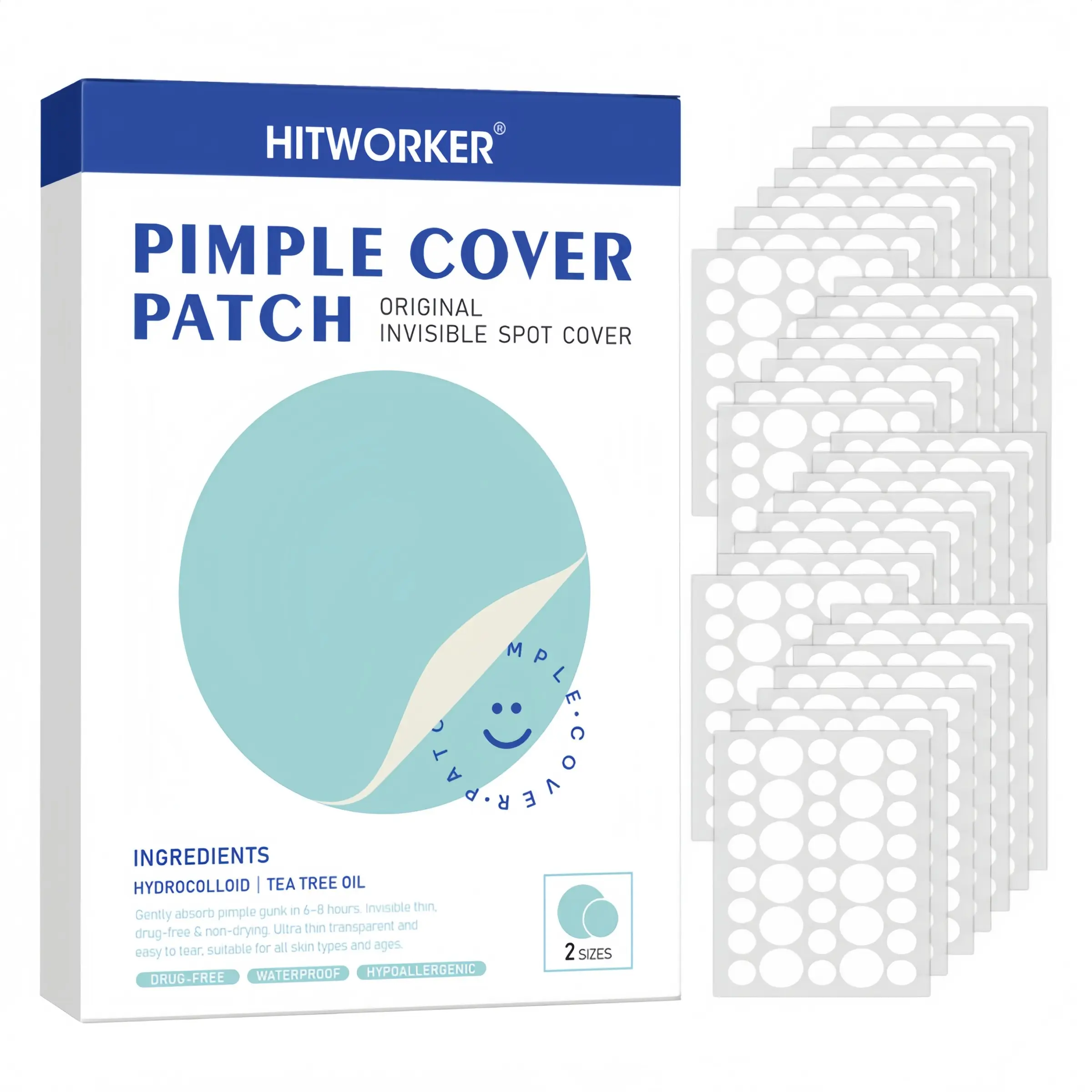 360/540/720 Pcs Hydrocolloid Acne Spot Patches, Water Gel Non-Irritating, Suitable for All Skin Types, Deep Cleaning Acne Stickers, Hydrocolloid Spot Treatment, Blemish Relief Care, Unisex Skincare Gift