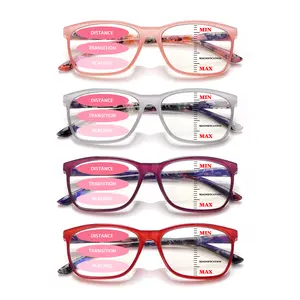 4-Pack Stylish Progressive Multifocal Blue Light Blocking Reading Glasses, Specifically For Women With Classic Frames. Featuring Spring Hinges Three Adjustable Vision Levels To Accommodate Diverse Need, Perfect Holiday Gift Choice. Clear Daily Mix Color