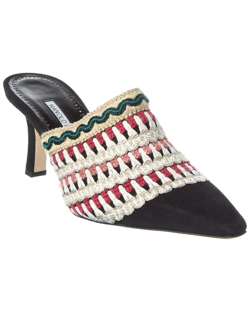 Manolo Blahnik Alo 70 Suede Mule
