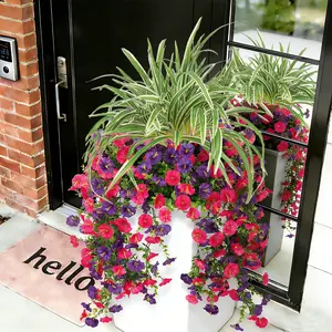 10 Bundles of Artificial Flowers and Plants, Decorative, UV Resistant & Weatherproof, Ideal for Outdoor Gardens, Patios, Windowsills