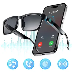 Smart Glasses - Wearable Bluetooth Audio Glasses with Voice Assistant & Touch Control, Open-Ear Speakers & Mic for Hands-Free Calls, Anti-UV Lenses, Suitable for Running, Driving, and Outdoor Activities