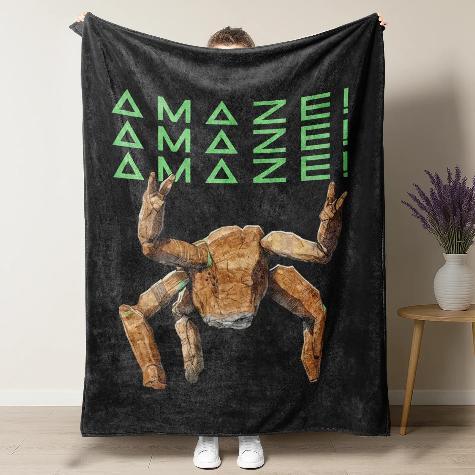 Half-Life Funny Headcrab Blankets "Amaze! Amaze! Amaze!" Rocky Alien Throw Blanket, Project Hail Mary Fan Art Fleece, Sci-Fi Book Lover Gift for Him/Her