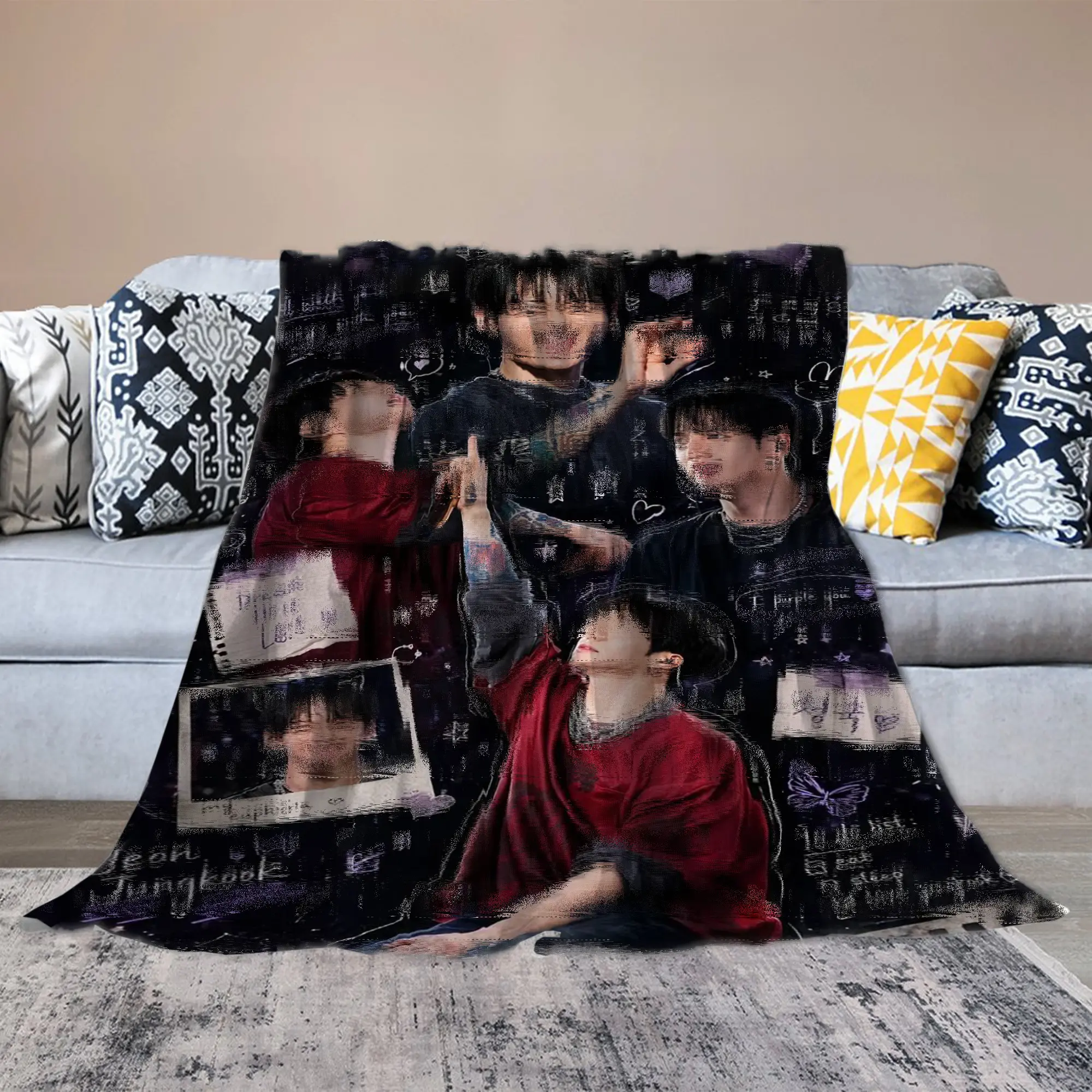 Jung Kook Ultra Soft Flannel Fleece Blanket | Cozy Lightweight Throw Blanket for Couch, Sofa, Bed & Travel