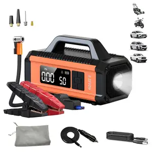 Portable 4000A Car Jump Starter with Air Compressor, 150PSI Tire Inflator for 8.0L Gas & 6.0L Diesel Engines