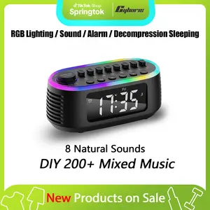 CYBORIS White Noise Speaker Sleep Aid with RGB Lighting & 200 Soothing Sounds for Relaxation Meditation Kids Smart Home Audio System