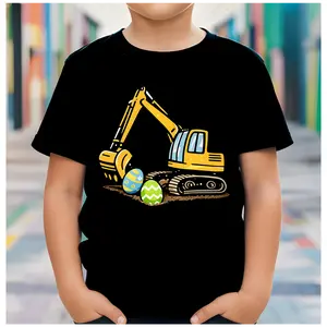 Funny I’m Digging Easter Eggs Tractor For Youth Adults Tee, 100% Cotton  Happy Easter Day Excavator Graphic Shirt for Girls Boys, Gift for Easter