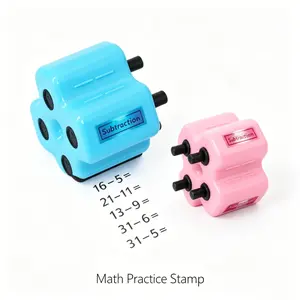 Math Teacher 4-in-1 Roller Stamp - Addition Subtraction Multiplication - Kids Learning Tool School Supply