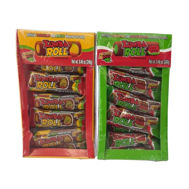 Zumba Pica - Zumba Roll, Tamarind Mango and Watermelon Soft Candy Chewy Snack Sweet