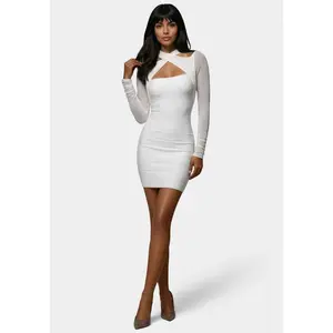Mesh Overlay Bandage Dress