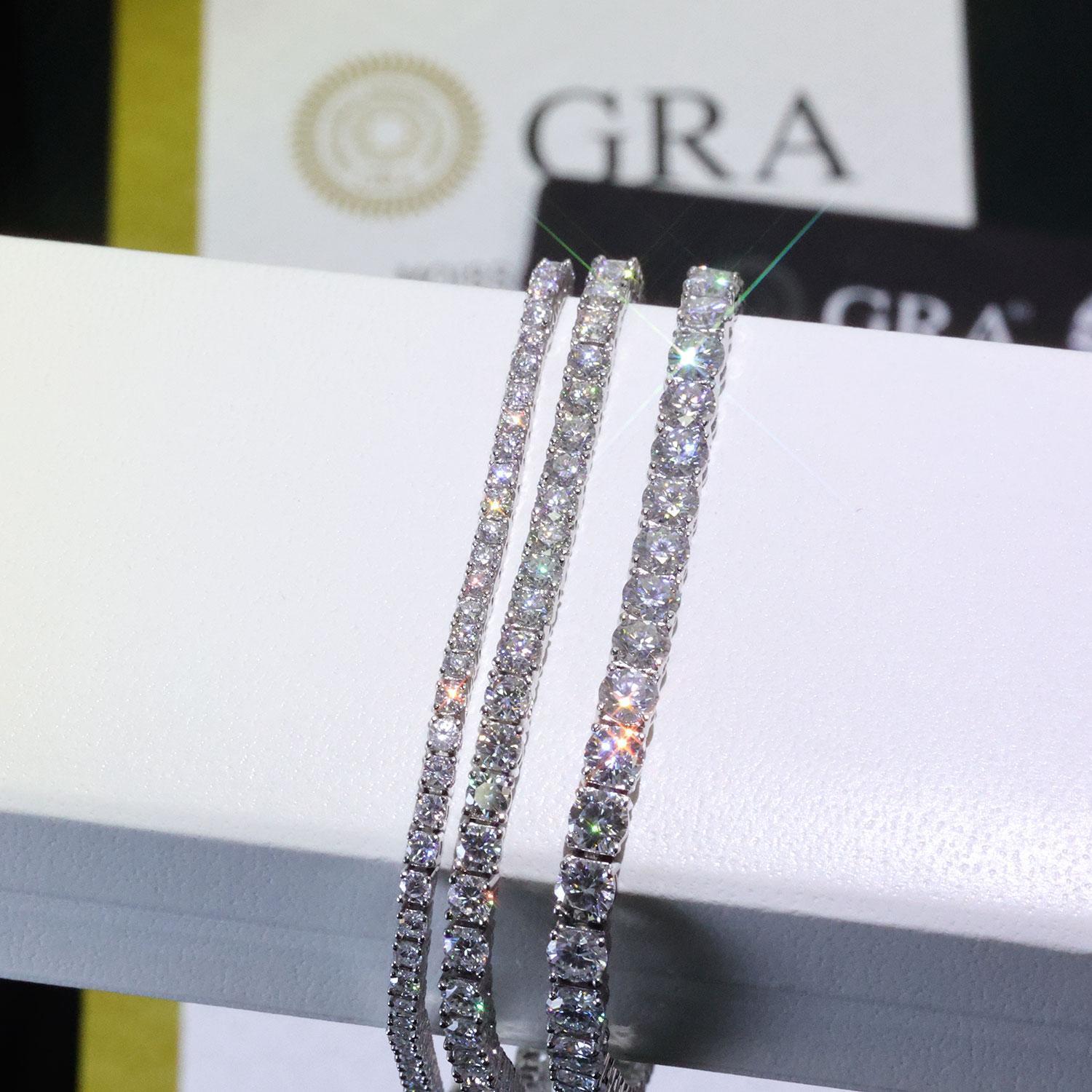 Silver VVS Moissanite Tennis Bracelet 2/3/4/5 MM Iced Out Diamond Tennis Chain Pass GRA Diamond Test In Stock