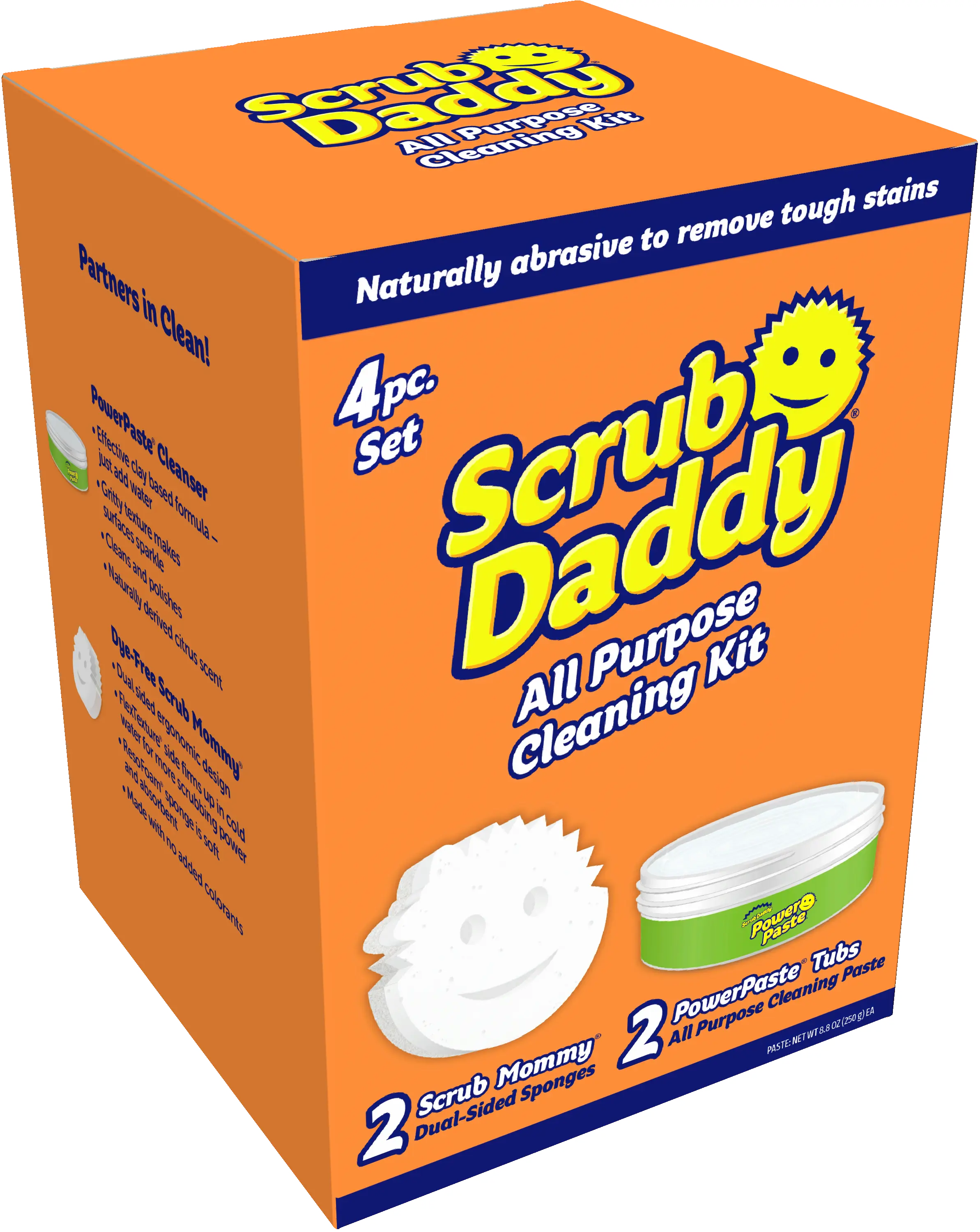Scrub Daddy All Purpose Cleaning Kit with 2 Tubs of Power Paste and 2 Scrub Mommy Dual Sided Sponges
