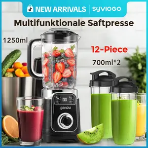 Ganiza Professional Smoothie Blender 1100W Motor 25000 RPM 8 Auto Programs for Frozen Fruits Ice 64 oz Large Countertop Blender Dishwasher Safe Powerful Kitchen Companion High Speed juicer food processor nutribullet vitamix juicer machine