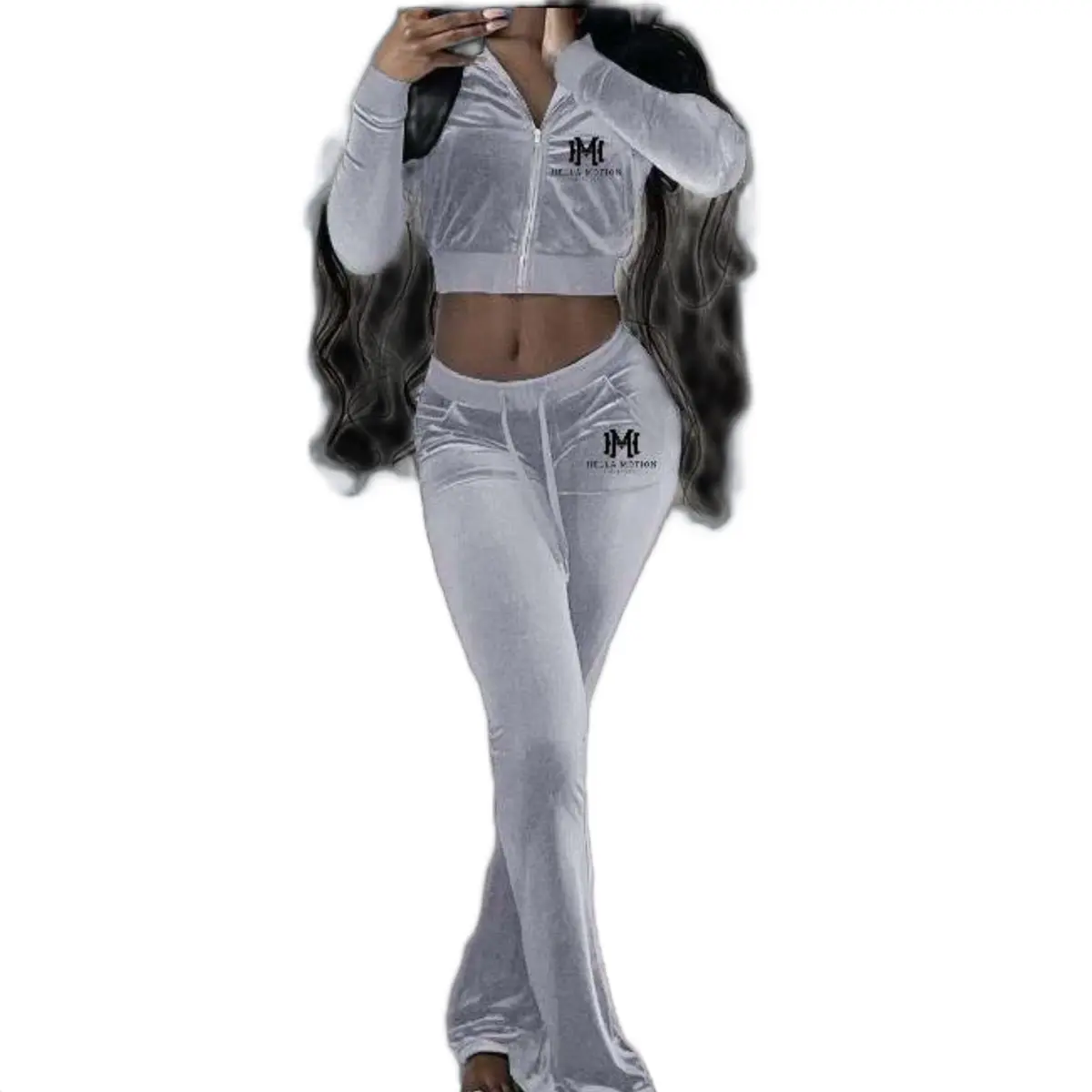 Women Grey Hella Motion Flared Jogger Set