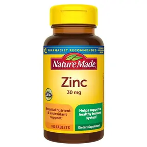 Nature Made Zinc 30 mg, Zinc Supplements for Men & Women, Dietary Supplement for Immune Health and Antioxidant Support, 100 Tablets, 100 Day Supply