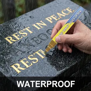 Tombstone Marker Pen, Weather-Resistant, Quick-Dry Fine Tip, Ideal for Cemetery Maintenance, Inscription Repair