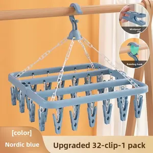 Plastic Clothes Drying Rack for Home, Sock Holder for Students and Children, Clothing Clip for Dormitory, Practical Laundry Organizer, Hanger Space Saving, Foldable Hangers, Plastics Hangers