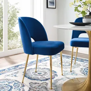 Modway Rouse Dining Room Side Chair in Navy