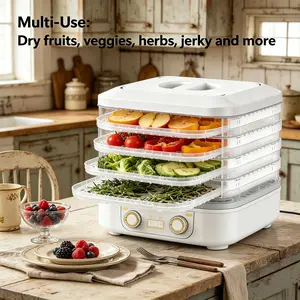1pc Home & Pet Electric Food Dehydrator, 5-Tray Compact Dryer with Adjustable Temperature, Multifunctional for Fruits Vegetables Meats Jerky Snacks, Ideal Homemade Pet Treat Maker and Household Food Dryer