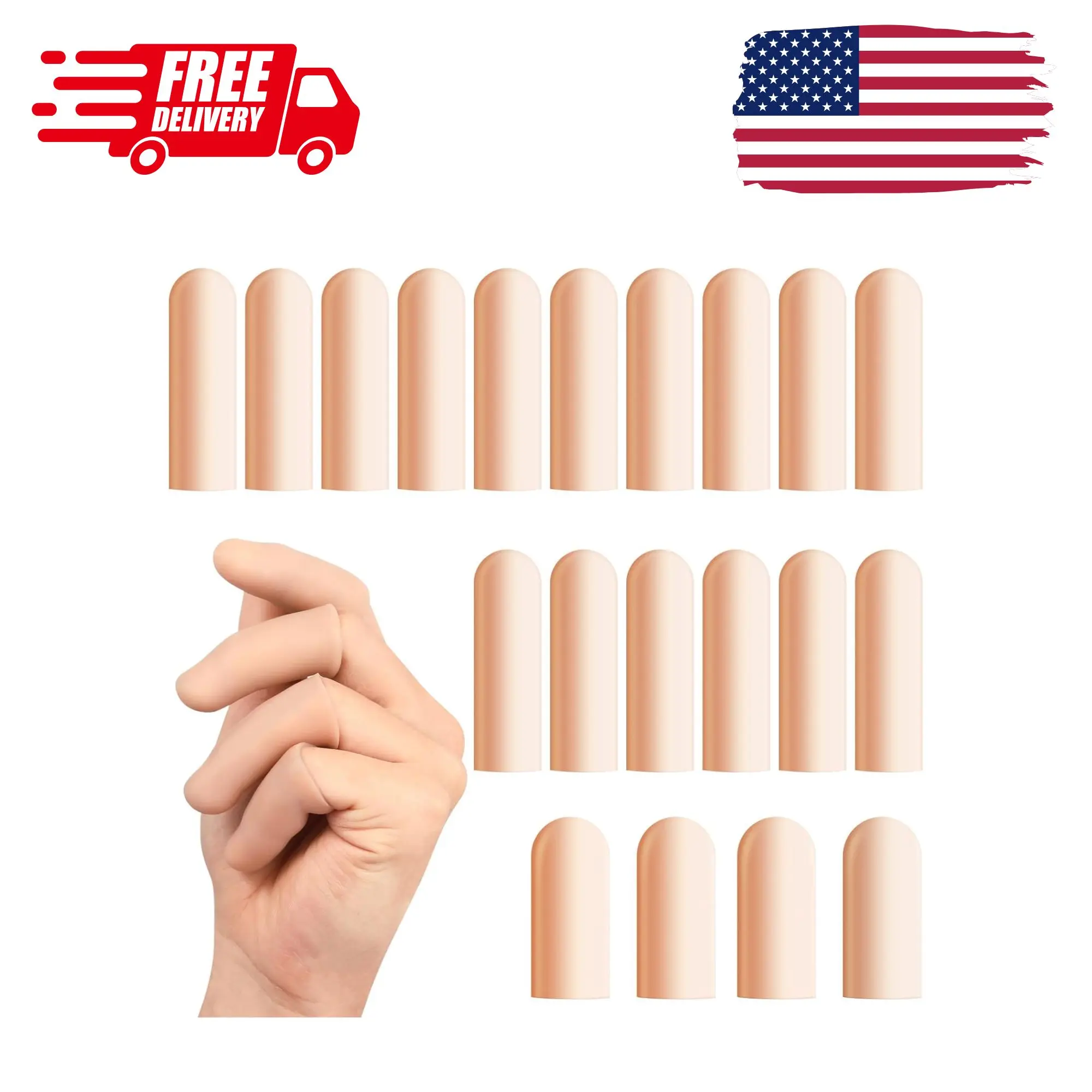 20 Pcs Gel Finger Cots - Reusable Silicone Finger Protectors & Thumb Cots