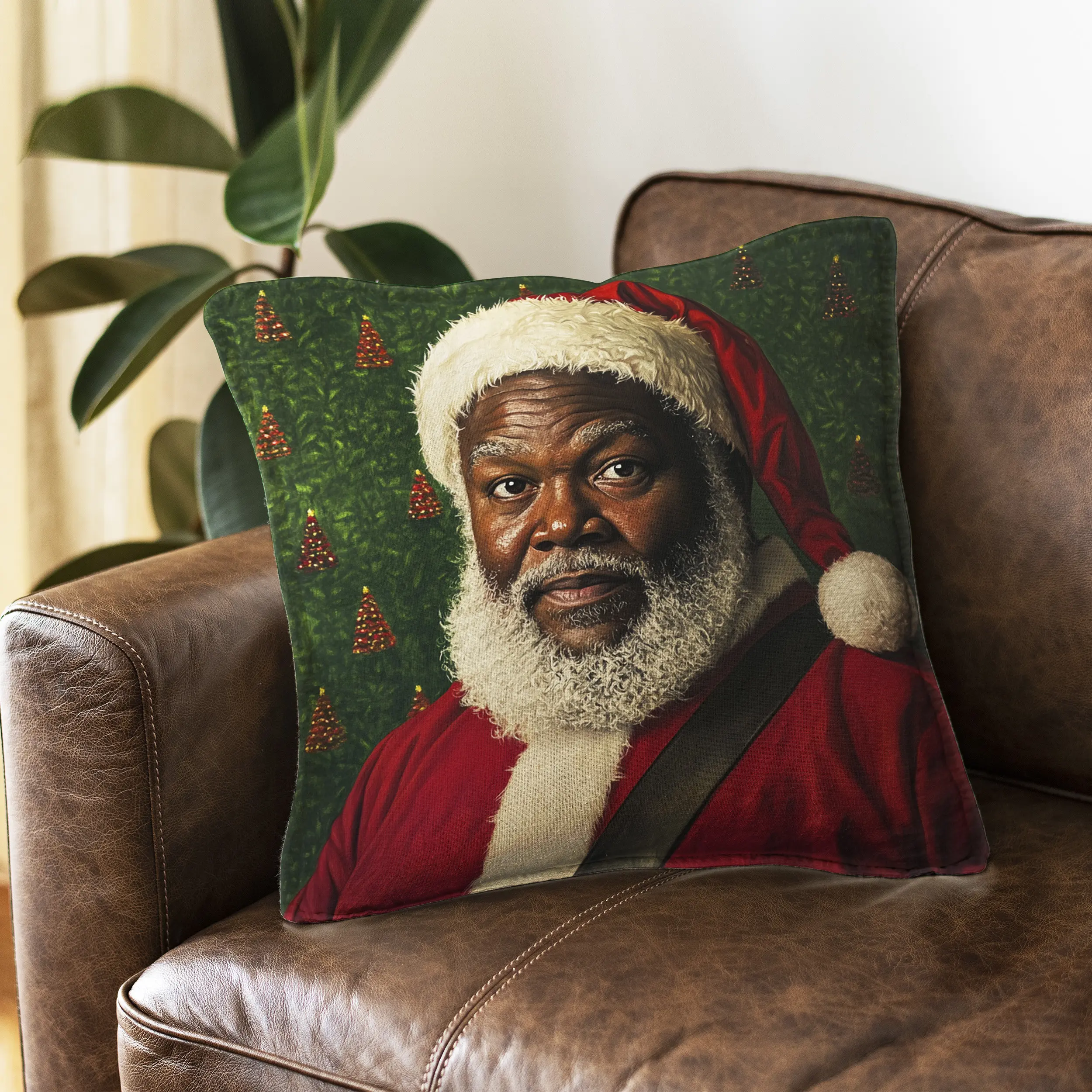 ManosMorenas Brown Christmas  2 Pillow, Soft Furnishing Accessory, 18X18 snuggler pillows 90s