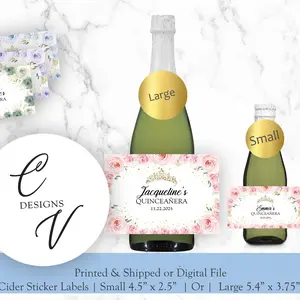 Cider Labels, Apple Cider Labels, Quinceanera Cider Labels