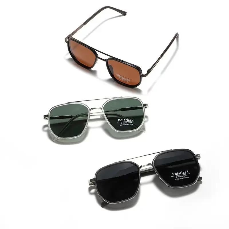 Eyewear - Square Polarized Sunglasses for Women Men Hexagonal Polygon Shades