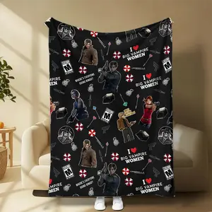 Resident Evil Survival Horror Game Blanket, Leeon Kennedy Action Fan Bedding For Men Women, Big Vampire Women Decor Gift Idea | 210326.R0015.ID03