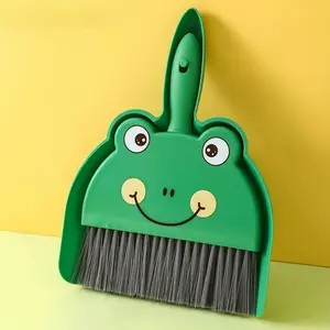 Mini Broom and Dustpan Set Green, Desktop Cleaning Tool for Student Home, Pet Hair Dust Collector Small Sweeper for Desk Counter – For Dorm Office Apartment Gift