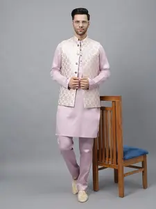 Men Light purple kurta with matching pants | Great social and festival wear