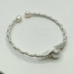 【Jewelry07】Freshwater Pearl Wire Wrapping Bangle