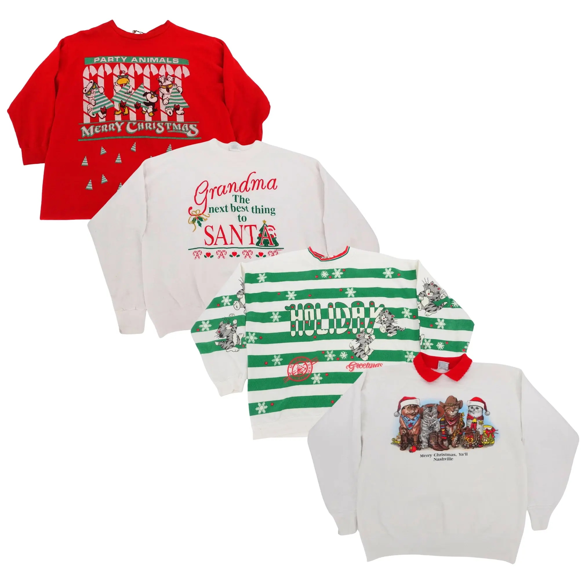 Vintage Christmas Holiday Sweatshirts Mix of 15