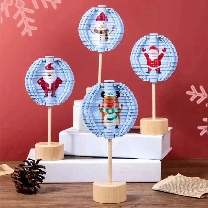 Unisex Wooden Creative Spinning Lollipop Toy - Boy-Focused Learning, Stress Relief, Kids' DIY Painting Accessory