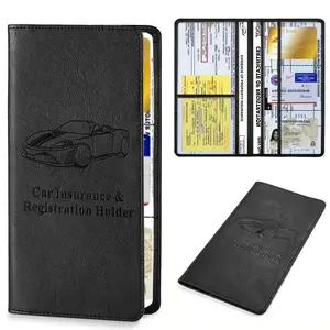 Lightweight Car Insurance & Registration Holder, Vehicle Document Organizer, Card Organizer, Magnetic Closure, PVC Lined, Business Style, Wet Wipe Clean