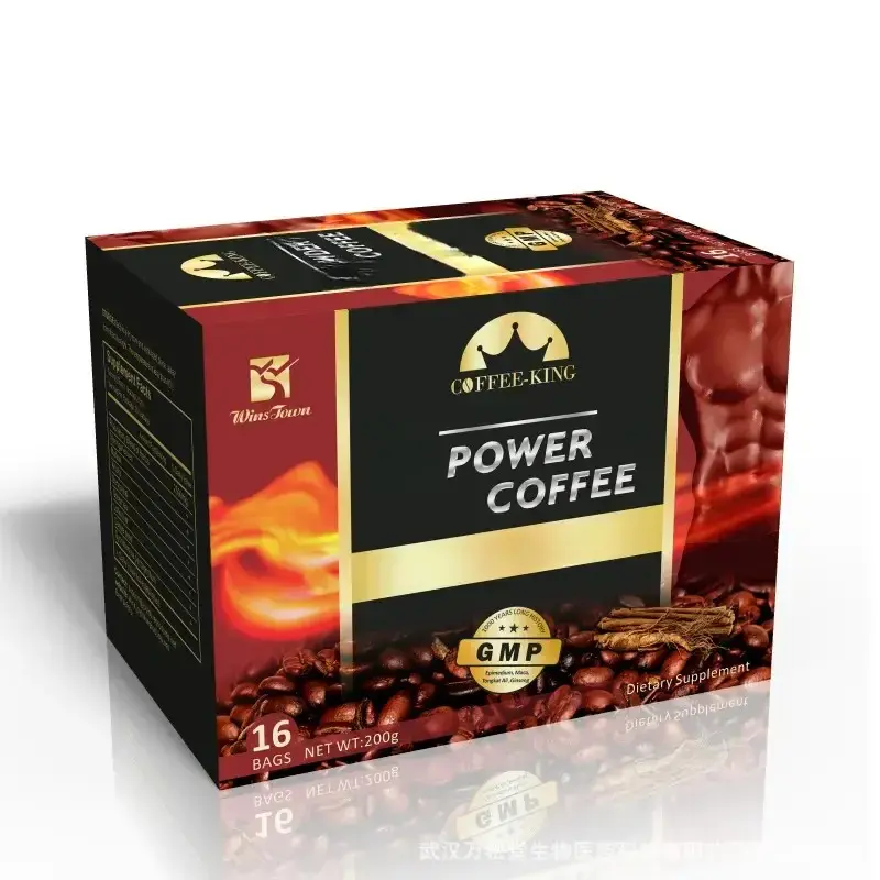 Wins Town Mens Power Coffee - 16 Packets |     Natural Herbal Supplement with Maca, Oyster Peptide & Goji Berry Extract for Active Men |     Ritual Confidence