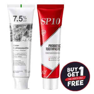 Buy 1 Get 1 Free! Probiotic & Nano Hydroxyapatite Toothpaste Duo - Whitening, Enamel Repair, Fresh Breath, Sensitivity Relief - BOGO Oral Care Kit Probiotic Toothpaste