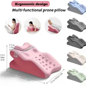 Three ergonomically designed pillows specifically for side sleepers, which can also be used as massage pillows and reading pillows. It features an adjustable wedge support for neck support and comes with a removable, washable pillowcase.