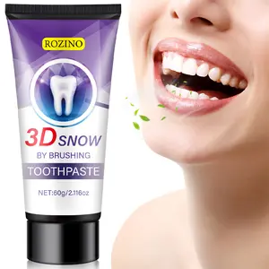 ROZINO 3D Snow Whitening Toothpaste (100g/60g)| Professional Oral Care for Brightening & Protecting Teeth| Coconut Oil Formula with Long-Lasting Fresh Breath| Ideal Christmas Stocking Stuffer