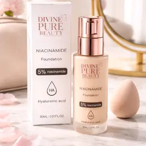 Divine 316 Cosmetics Niacinamide Foundation, Concealer-Infused Makeup for Daily Use, Flawless & Smooth Finish