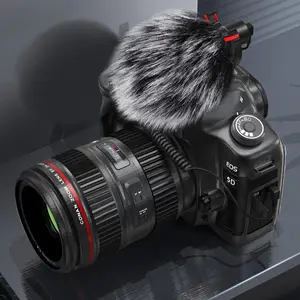 Universal Microphone for Camera, Microphone with Shock Mount for DSLR, iPhone and Android Smartphones, Compatible with Canon EOS, Nikon, and Sony Cameras, Live Streaming Mic, Noise Canceling Mic