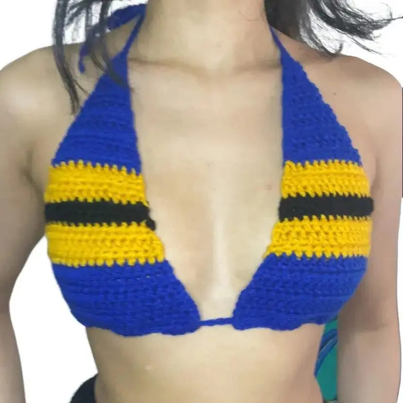Barbados Crochet Flag Bralette