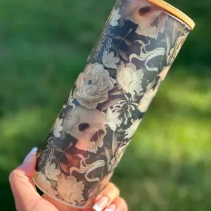 Floral skull 20 Ounce Tumbler floral tumbler