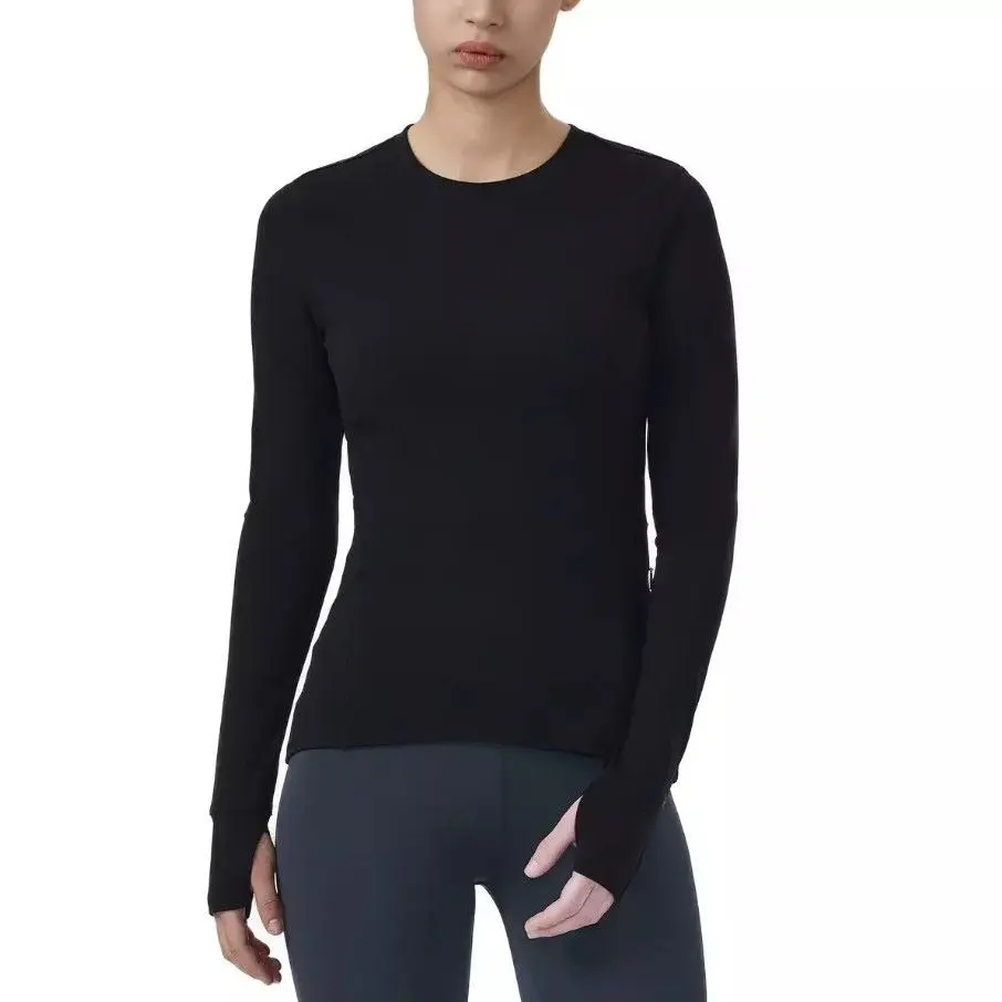 SPYDER Active Women Black Long Sleeve Pullover Activewear Side Zipper Pocket Shirt Thumb Hole