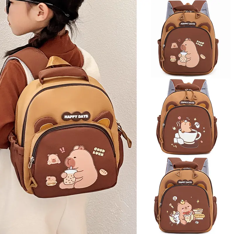 Capybara Backpack Cute Mini Backpack for Women Student Bag Multi-Purpose Storage Holiday Gifts Adorable Design