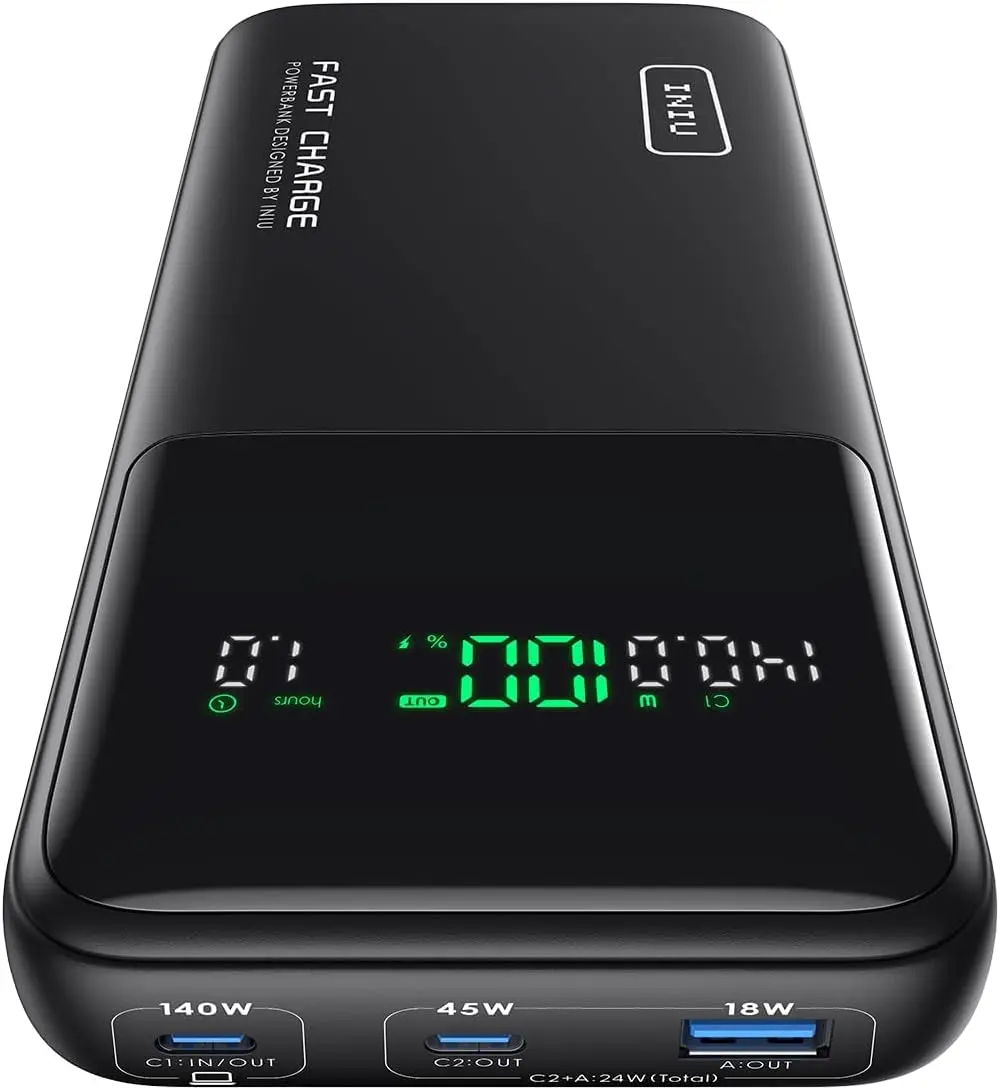 KOATLIFE 140W Laptop Power Bank, Flight-Safe 27000mAh High Capacity Portable Charger with USB C Cable, Digital Display Phone Charger, 3 Ports Travel External Battery Pack for MacBook iPad Steam Deck etc